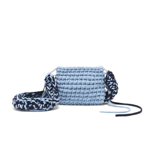 Blue crochet crossbody bag by Loopd Studio